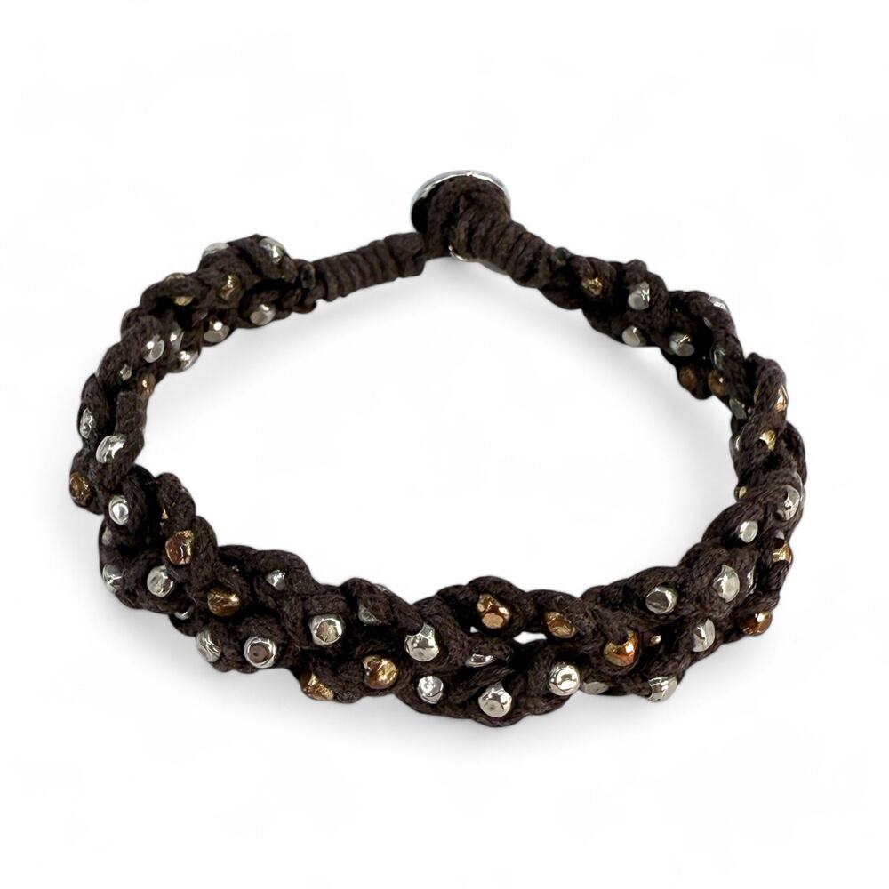 American Eagle Outfitters Brown Friendship Bracelet Beaded Braided Macrame